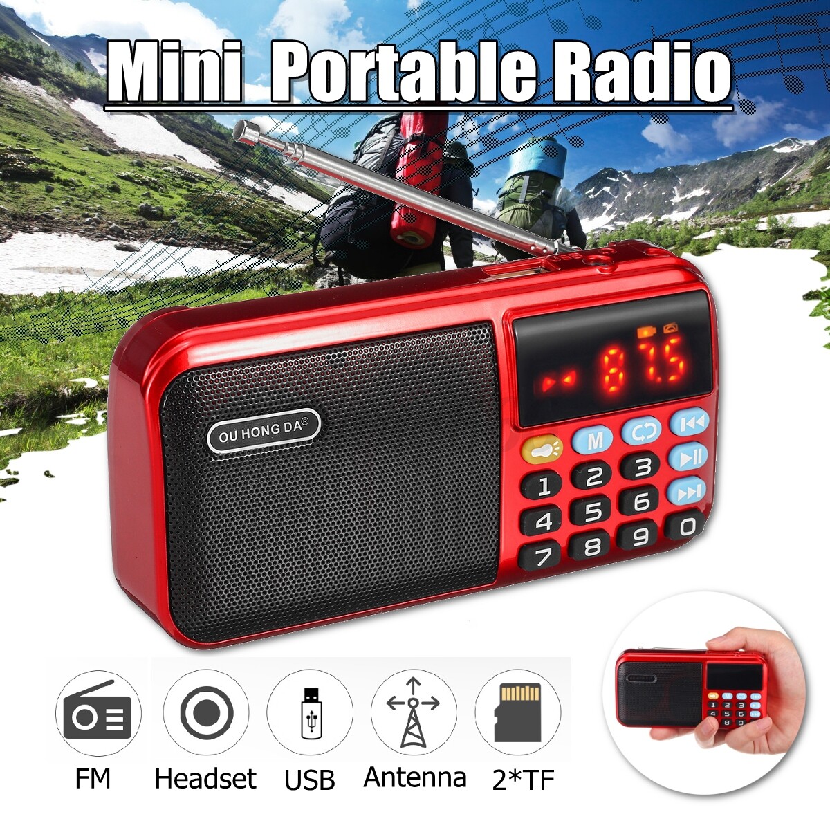 fm speaker with usb and card slot