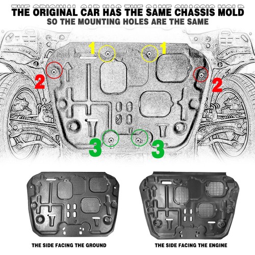 For Honda civic 1.5T 2022-2023 Black Front Engine Splash Shield Under Cover 1pcs - Picture 2 of 16