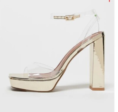 ASOS DESIGN Noun Platform Barely There Heeled Sandals In