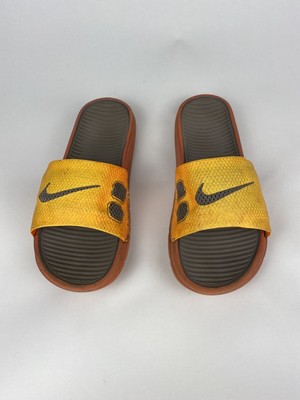 orange nike slides