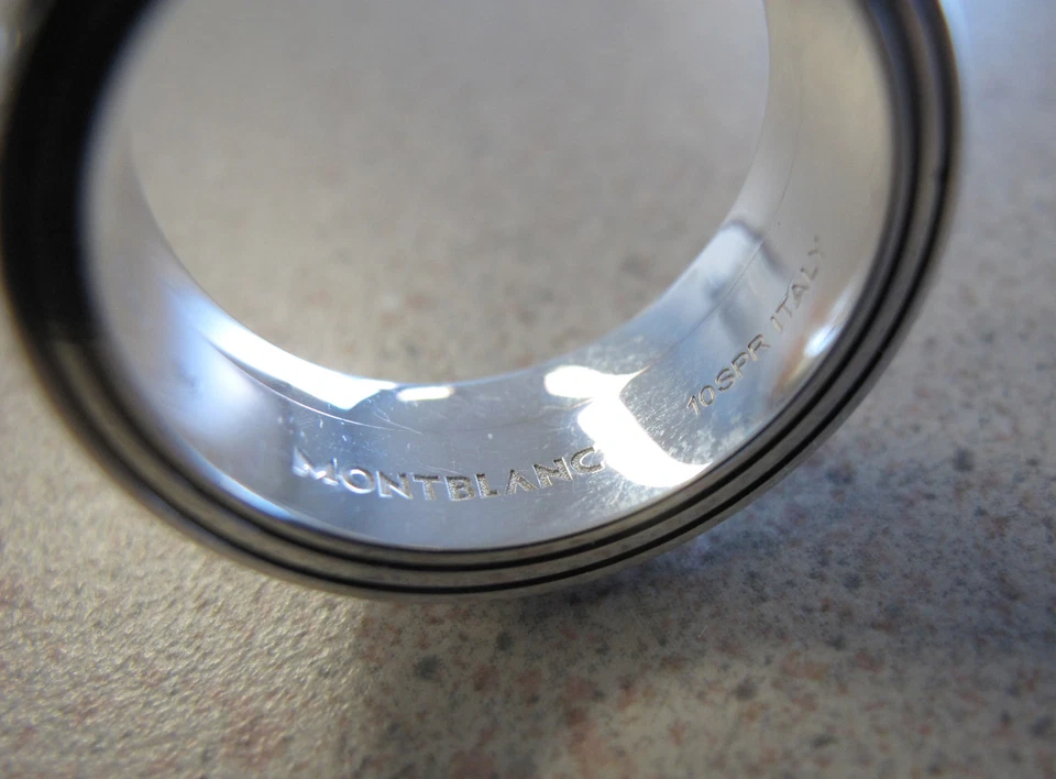 Anillo Mont Blanc Para Hombre Plata de Ley 925 Grano de Riz talla 10.5 Hecho en Italia Foto 3 de 4