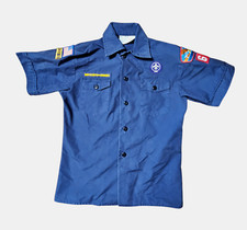 Boy Scouts Of America BSA Official Uniform Shirt Patches Youth M Cotton Blend