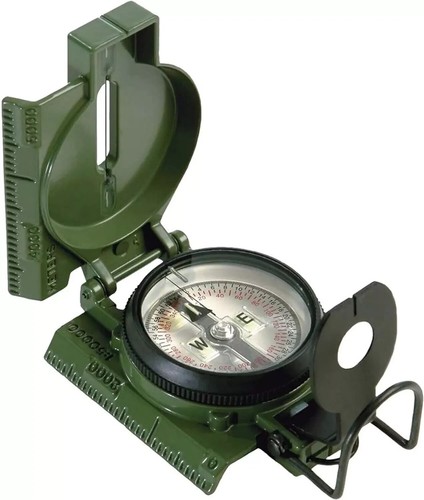US Military Hand Held Lensatic Compass with Pouch for Hiking Camping Navigation