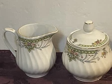 "Truly Tasteful" Fine China Floral Sugar/Creamer w/Gold Trim - China NEW (CA)