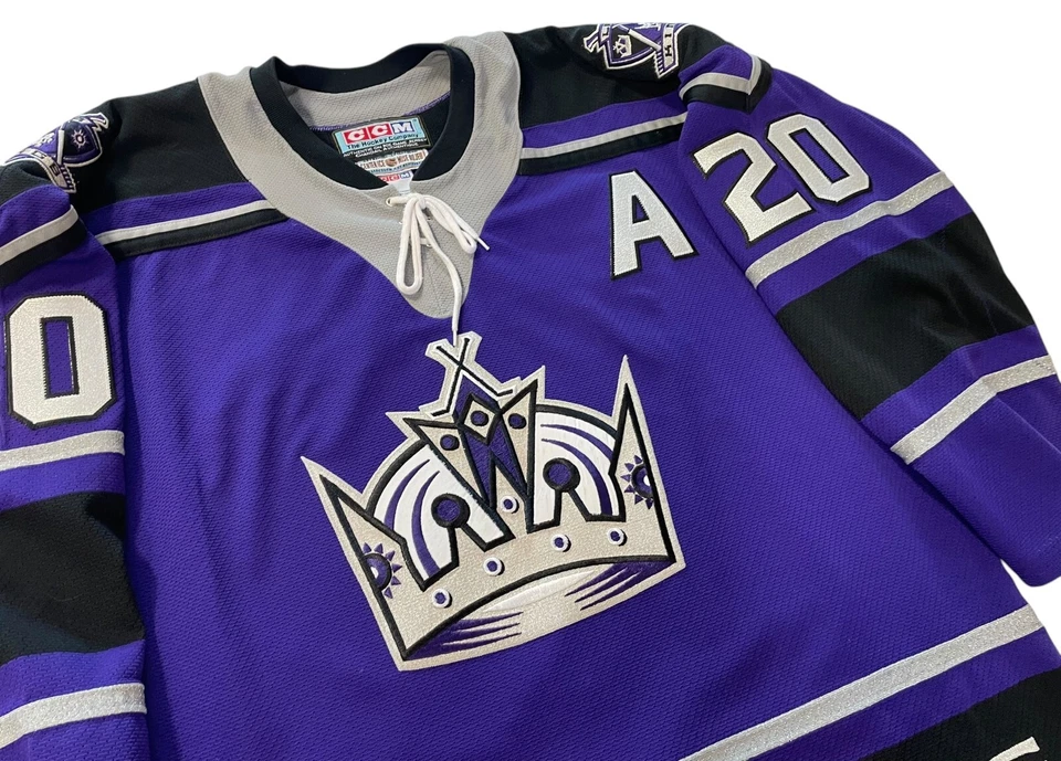 LUC ROBITAILLE LOS ANGELES KINGS CCM AUTHENTIC 2000 PURPLE "CROWN" JERSEY 52 - Image 4 of 4