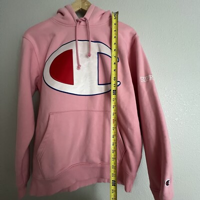 Supreme x Champion Satin Logo Hoodie Size Small Pink | eBay