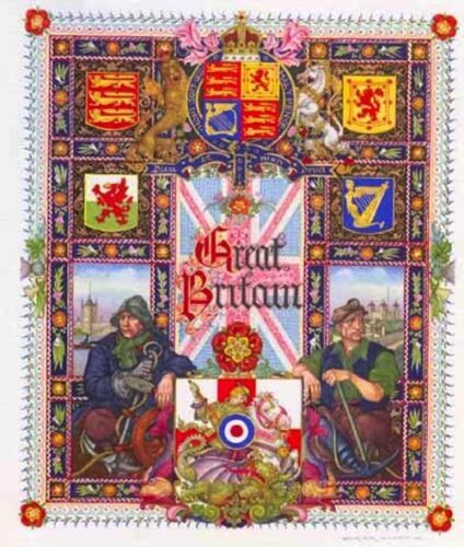 JUDAICA - ARTHUR SZYK'S GREAT BRITAIN ALBUM PAGE - Picture 1 of 1