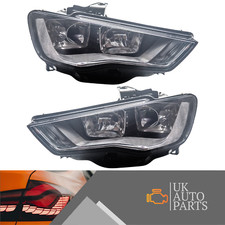 Audi A3 8V Headlights Pair 2013-16 Black Headlamp TFSI TDI Quattro Left & Right