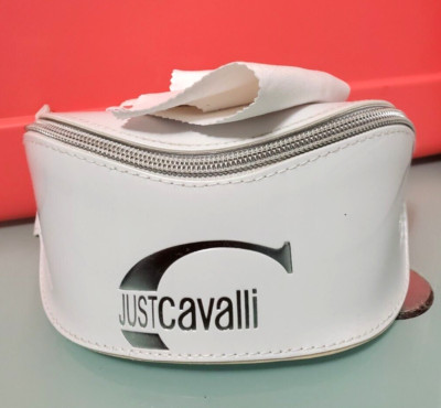 JUST CAVALLI BY ROBERTO CAVALLI  ZIPPERED SUNGLASSES WHITE CASE+ CLEANING CLOTH