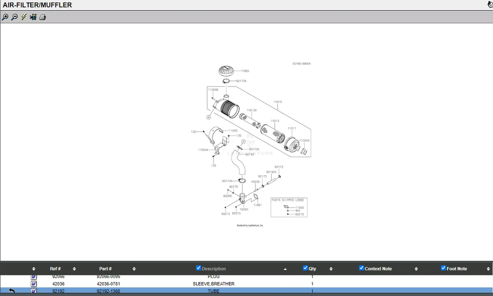 Genuine Kawasaki 92192-2623 Bottom Air Intake Hose Tube Canister FX691V FX730V - Image 2 of 4