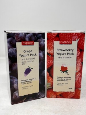 PUREDERM Grape & Strawberry Duo Yogurt Pack (15 pouches each scent)