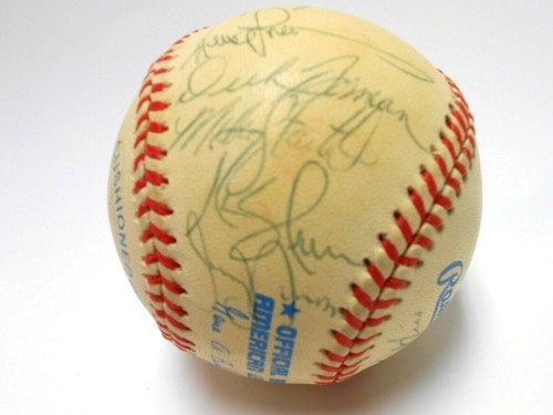 Will Clark Bucky Dent Bobby Witt 1996 Texas Rangers Team Signed Autographed Ball - Picture 5 of 11