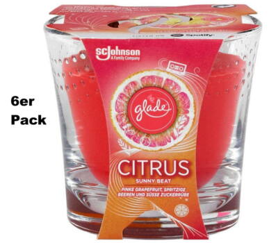 (4,16 /Einheit)Glade Duftkerze Citrus Sunny Beat im Glas 6er Packung