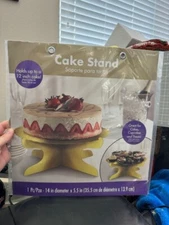 Amscan Metallic Gold 1 Tier Cake Stand Holds 12" Cake Party Supply New!!!!