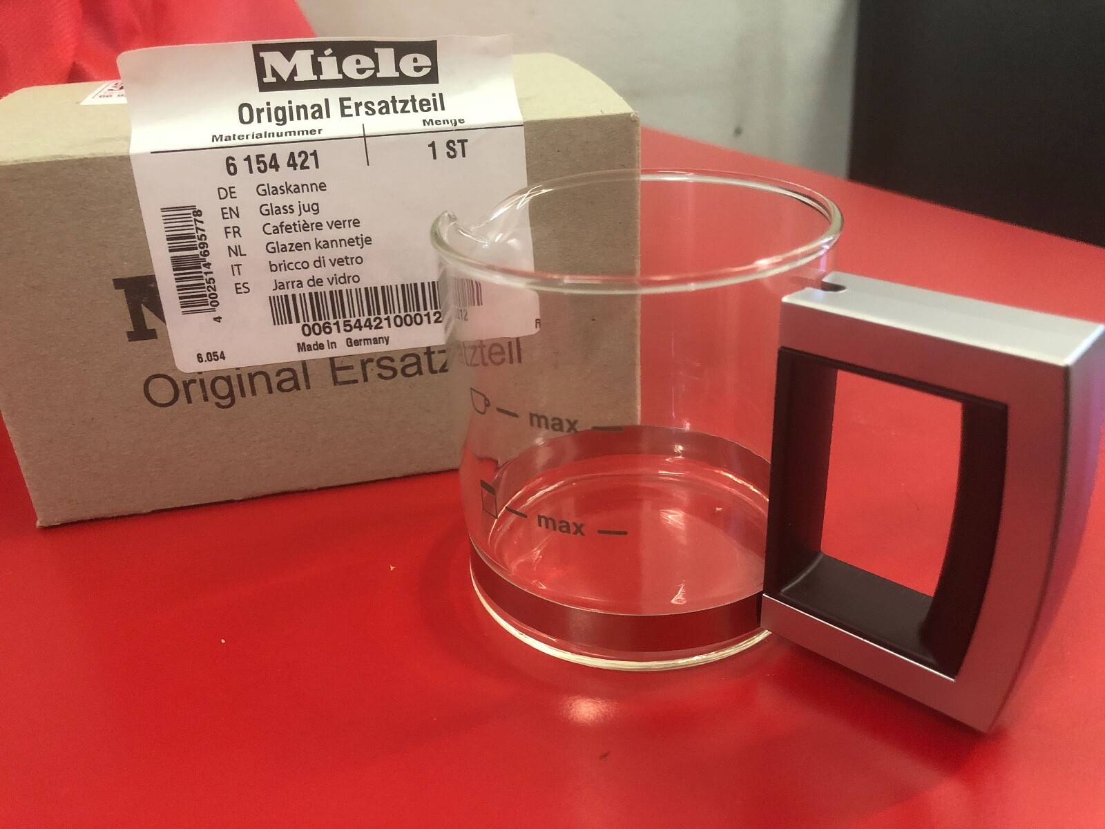 MIELE COFFEE MACHINE GLASS JUG SPARE PART 06154421 CVA3660 CVA4060