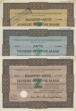 Partia – 3x Cellwolle AG GRONAU, 3 akcje powyżej 100 + 1000 DM, z 1955 i 1960