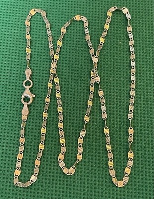 20 Zoll einzigartiges Muster Sterlingsilber 0,925 2 mm Gliederkette Halskette hergestellt in Italien