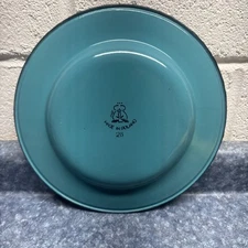 Vintage Huta Silesia Enamelware  10 1/2” Plate Blue In Color One Piece