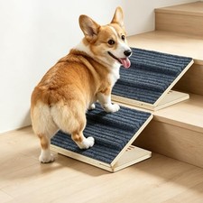 Dog Ramp for Stairs for Small Dogs Up to 40 lbs - Adjustable Dog Stair Ramp w...