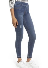 Spanx Distressed Ankle Skinny Denim Jean Legging Medium Wash - Small NWT