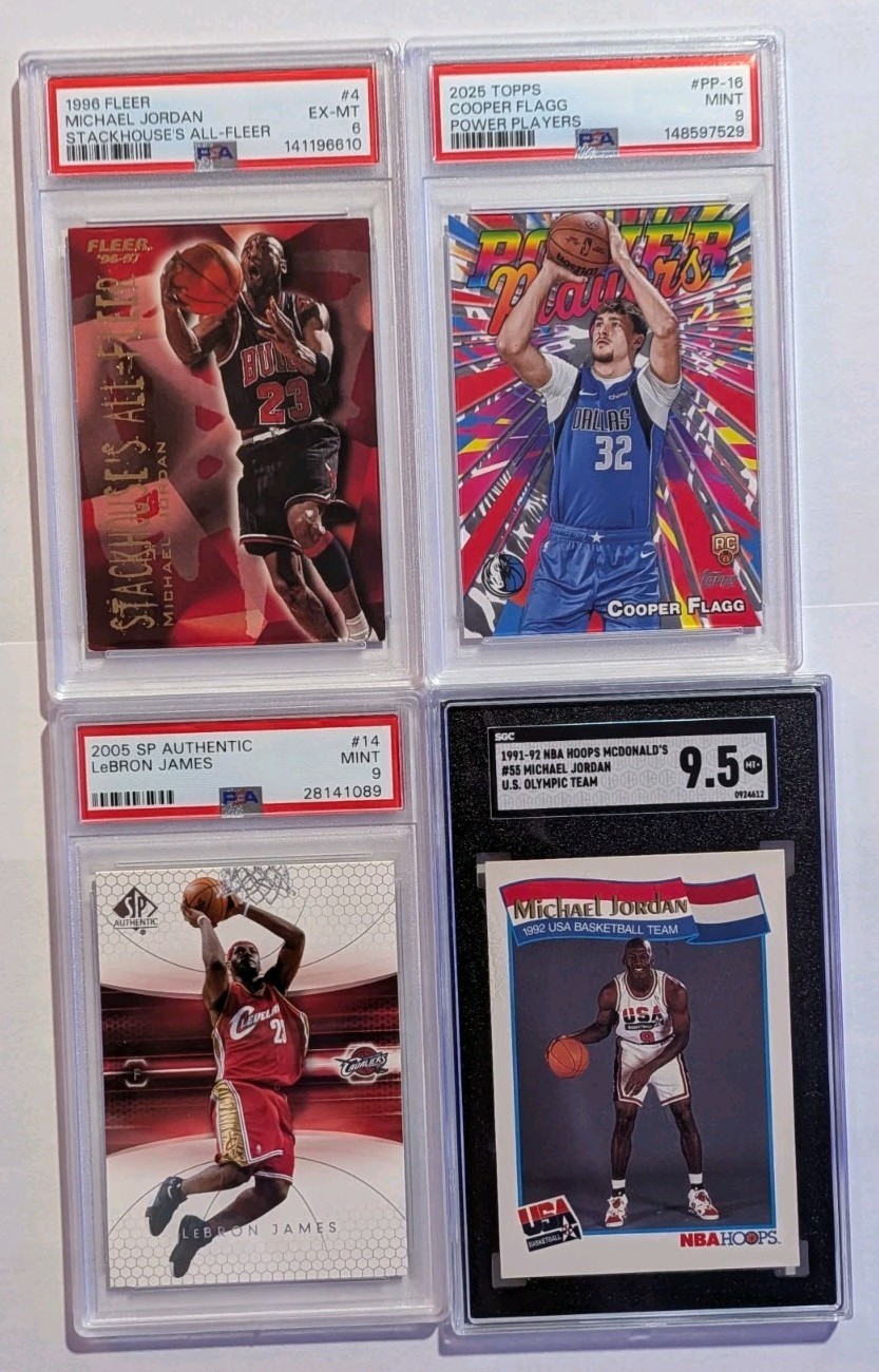 Fleer 4-Card Lot PSA Auto LeBron James Michael Jordan 2005-06 SP Authentic