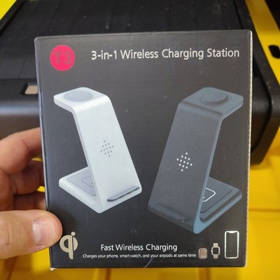 Qi T3 3-in 1 Wireless Charging Station Samsung Note  iPhone  Apple Watch New Box