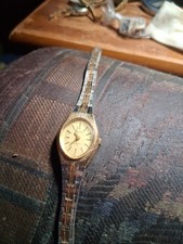 Helbros Vintage Watch Women's 2 Tone Oval Gold Dial -