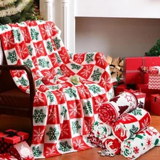 Buryeah 6 Pack Christmas Soft Fleece Blankets Bulk 59 x 40 Inch Lightweight Warm