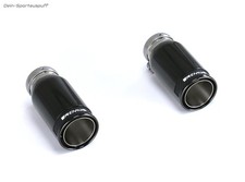 Remus Endrohrsatz 2x84mm Black Chrome eingerollt schwarz mit Carbon-Schriftzug