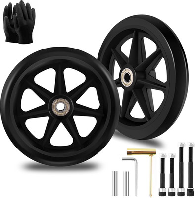 2Pcs 6 Inch Replacement Wheelchair Wheels for Walkers - Environmentally Friendly