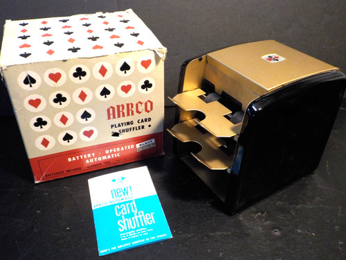 ARRCO Automatic Playing Card Shuffler Battery Op w box instructions CLEAN