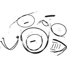 Black/Chrome XR Handlebar Control Cable Kit for 14 in.-16 in. Ape Hangers w/ABS