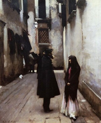 John Sargent Venetian Street 1880-1882 17''x 22'' Archival Art Print