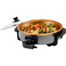 OVENTE 12 Inch Electric Skillet and Frying Pan with Nonstick Coating, 1400W Powe