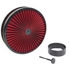 Red 14 X 2 Air Cleaner Set Thru Wblack Lid For Sbc Bbc High Flow Washable