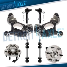 8pc 4WD Front Knuckle Wheel Hub Tie Rod Sway Bar for Tahoe Sierra Silverado 1500