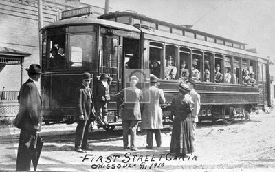First Street Trolley Car Missoula Montana MT - Reprint