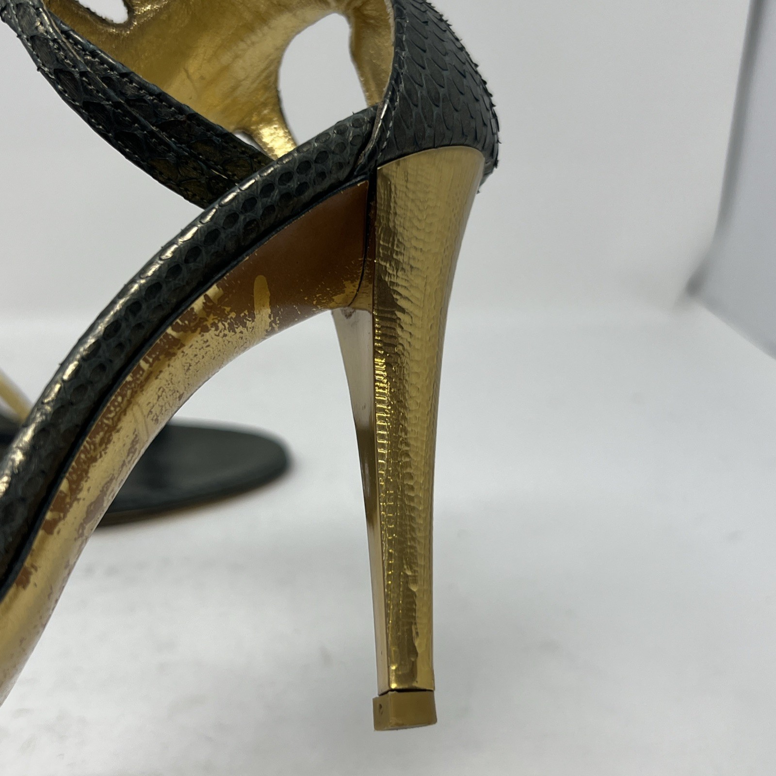 Salvatore Ferragamo Python Ankle Strap Sandals Si… - image 5