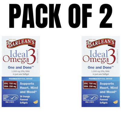 Ideal Omega-3   Orange Flavor   30 Softgels (Pack of 2)