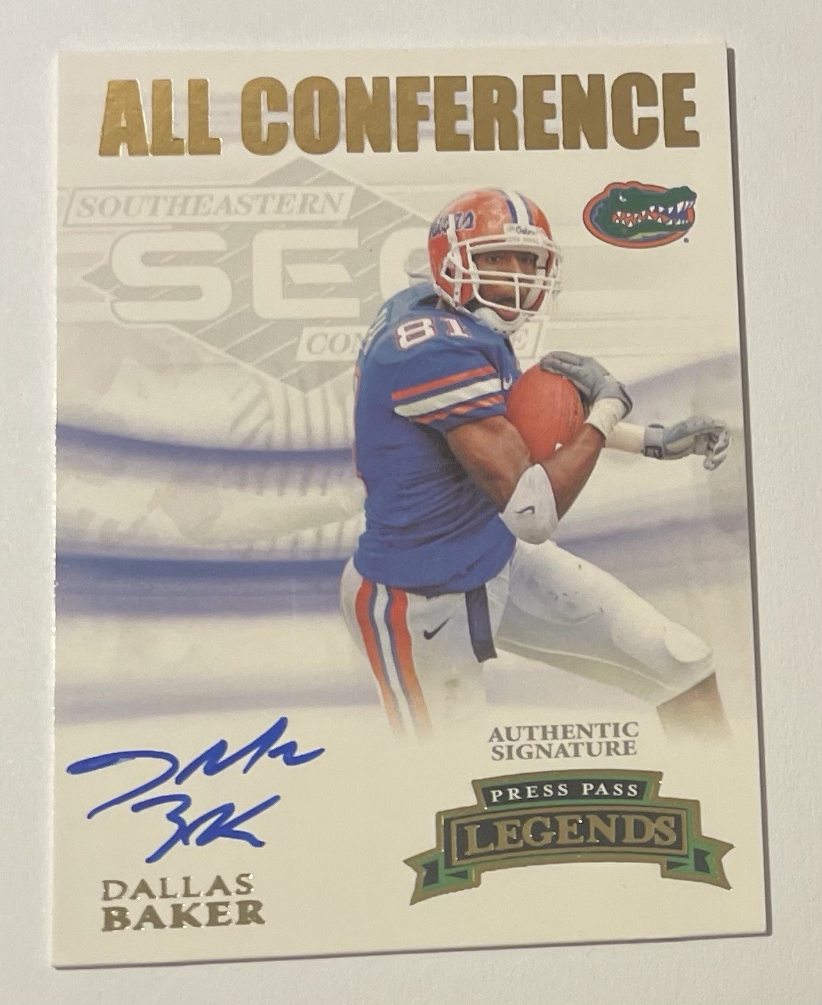 Dallas Baker Press Pass Legends All Conference Autographs #ACDB Base