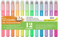 12 Colors Bible Gel Highlighters, Gel Highlighter Markers Study Kit, Good for Hi