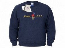 Vintage 1996 Atlanta Olympics Champion Sweatshirt XL NWT Deadstock Navy V Notch