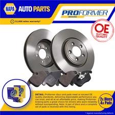 Vented Brake Discs and Pads Front Proformer PBD8628+PBP7063 fits JAGUAR