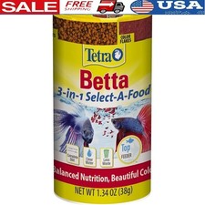 Betta Fish Food 3 in 1 Flakes Shrimp Pellets Nutritional Diet Color Enhancer New