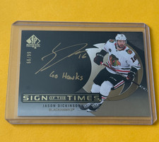 2024-25 SP Authentic Inscribed Black Sign Of The Times Jason Dickinson Auto /99