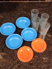 Fisher Price Fun With Food Play Dishes Glasses Bowls 1987 10 pc. Vintage