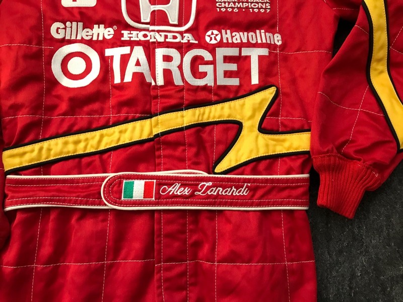 ALEX ZANARDI SPARCO GANASSI DRIVER SUIT W/ GLOVES CART INDYCAR F1 INDY RACING