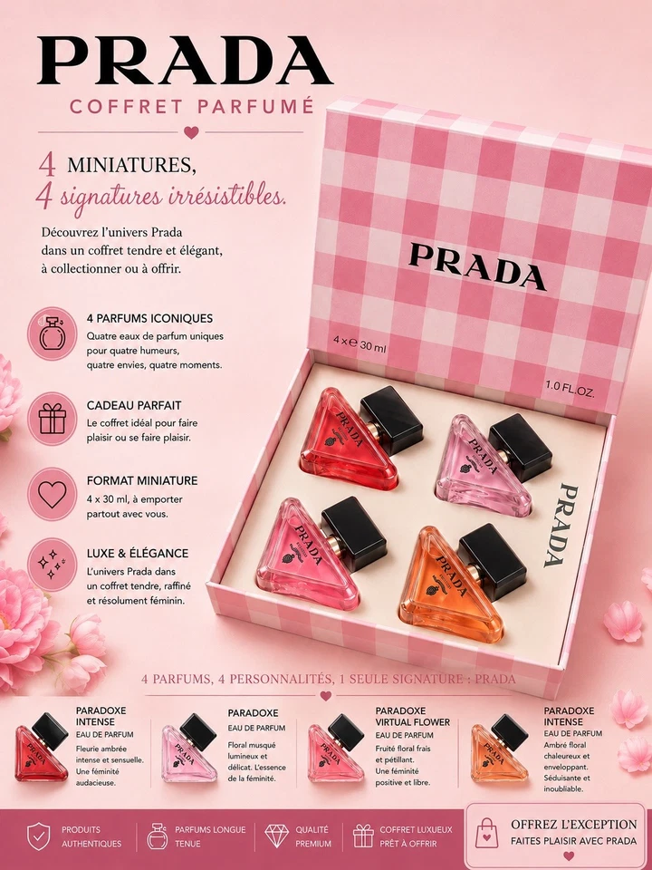 Coffret Prada Miniature – 4 parfums x 30 ml – Neuf - Photo 1/4