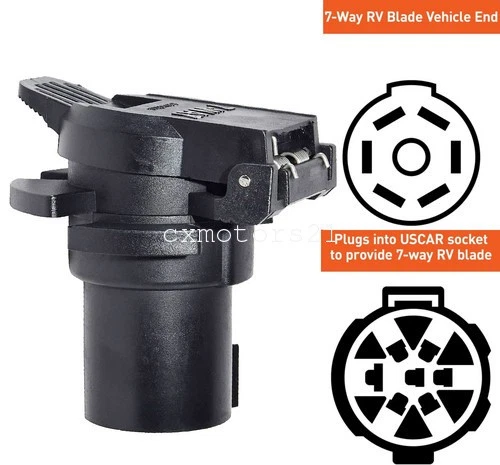 Conector de bloqueo giratorio para remolque RV de 7 vías para remolque de fábrica Cadillac Escalade 2002-18 Foto 4 de 4