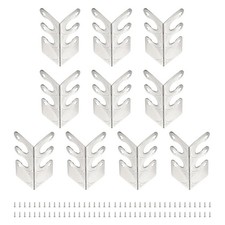 10Pcs Skiffers Baseboard Corner Protectors Baseboard Cover with Screws Silver